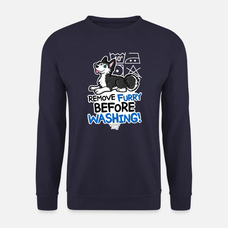 Husky Remove furry before washing - Unisex Pullover - Navy