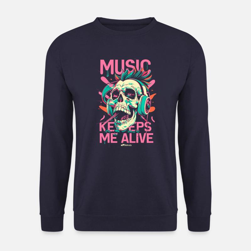 Music Keeps Me Alive - Motive 2 - Unisex Pullover - Navy
