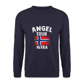 HITRA - Angel Tour Norway personnalisable - Sweat-shirt Unisexe - marine - Devant - Alina (178cm) & Michal (187cm)