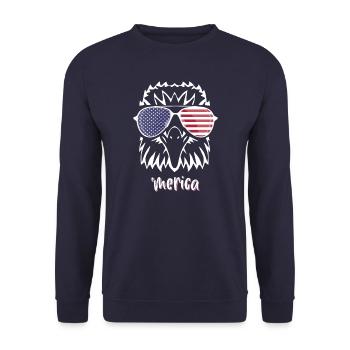 Merica 4 juillet États-Unis - Sweat-shirt Unisexe - marine - Devant - Alina (178cm) & Michal (187cm)