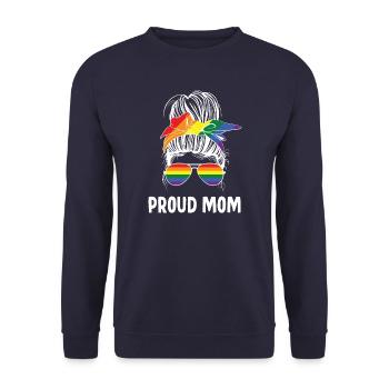 LGBT Stolze Mutter - Unisex Pullover - Navy - Vorne - Alina (178cm) & Michal (187cm)