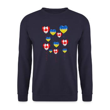 Canada : Solidarité et cœur pour l’Ukraine - Sweat-shirt Unisexe - marine - Devant - Alina (178cm) & Michal (187cm)