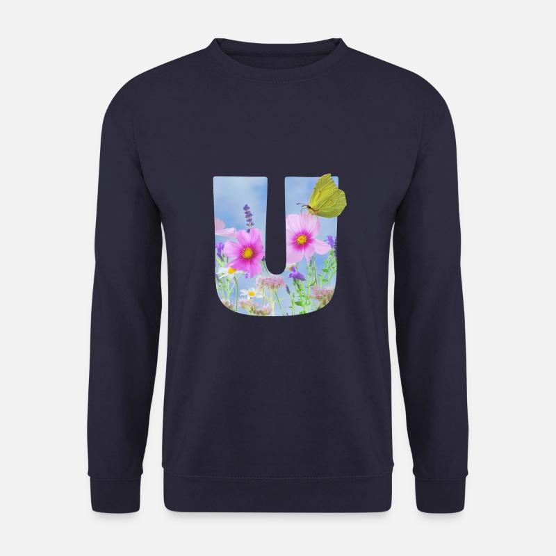 spring flowers butterfly u - Unisex Sweatshirt - navy
