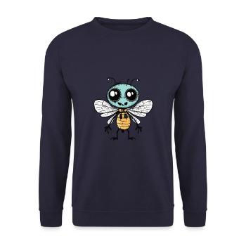 Libelle Halloween Lustig Zombie - Unisex Pullover - Navy - Vorne - Alina (178cm) & Michal (187cm)