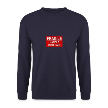 fragile handle with care red - Unisex Sweatshirt - navy - Front - Alina (178cm) & Michal (187cm)