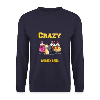 Crazy Chicken Gang - Unisex Sweatshirt - navy - Front - Alina (178cm) & Michal (187cm)