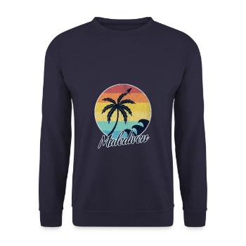 malediven - Unisex Pullover - Navy - Vorne - Alina (178cm) & Michal (187cm)