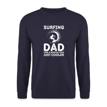 Papa surfeur - Sweat-shirt Unisexe - marine - Devant - Alina (178cm) & Michal (187cm)