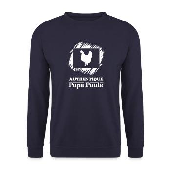 Authentique papa poule 2 - Sweat-shirt Unisexe - marine - Devant - Alina (178cm) & Michal (187cm)