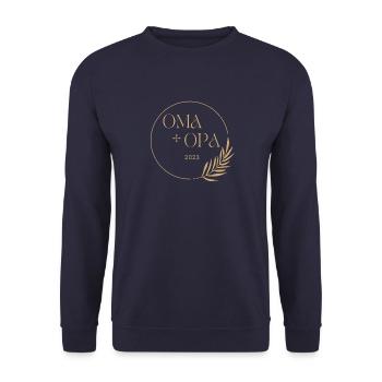 Oma und Opa 2023 - Unisex Pullover - Navy - Vorne - Alina (178cm) & Michal (187cm)