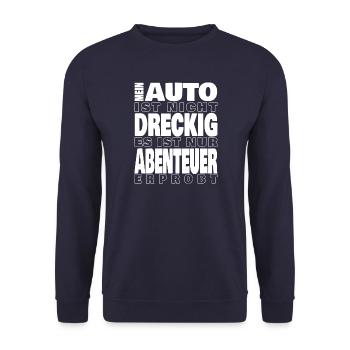 Mein Auto ist nicht dreckig white - Unisex Pullover - Navy - Vorne - Alina (178cm) & Michal (187cm)