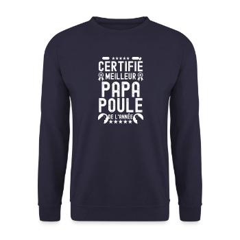 Humour papa poule - Sweat-shirt Unisexe - marine - Devant - Alina (178cm) & Michal (187cm)
