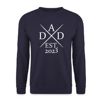 Dad since 2023 - Unisex Pullover - Navy - Vorne - Alina (178cm) & Michal (187cm)