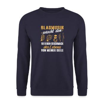 Blasmusik Musiker Musik Geschenk · Geschmack - Unisex Pullover - Navy - Vorne - Alina (178cm) & Michal (187cm)