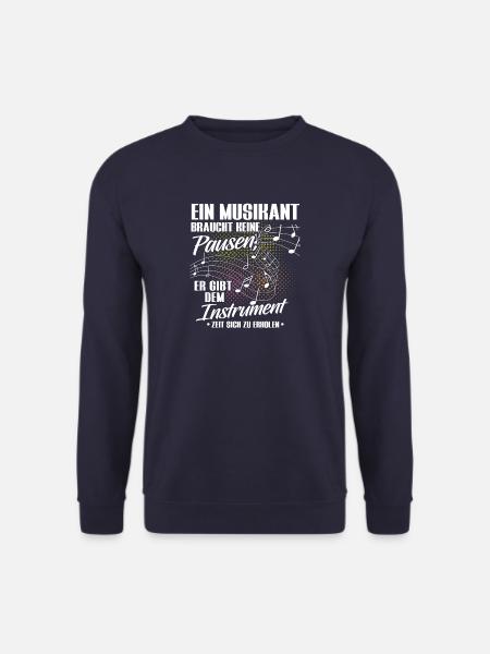 Blasmusik Musikant Geschenk · Pausen - Unisex Pullover - Navy