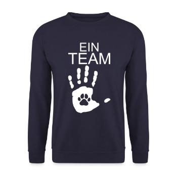 Hundesport ein Team - Unisex Pullover - Navy - Vorne - Alina (178cm) & Michal (187cm)