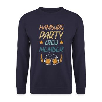 Hamburg Party Crew - Unisex Pullover - Navy - Vorne - Alina (178cm) & Michal (187cm)