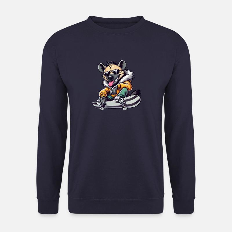 Lustige Hyäne Skateboard Comic Stil - Unisex Pullover - Navy