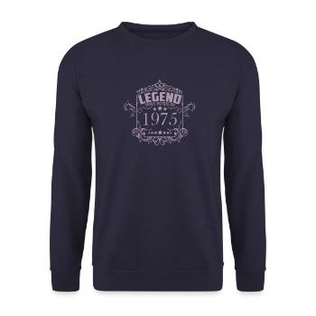 Birthday Legend 1975 Vintage Style - Unisex Sweatshirt - navy - Front - Alina (178cm) & Michal (187cm)