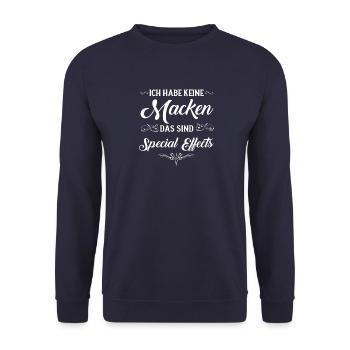 Keine Macken nur Special Effects Spruch - Unisex Pullover - Navy - Vorne - Alina (178cm) & Michal (187cm)