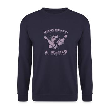 Bowling Saying Who gives a Split - Unisex Sweatshirt - navy - Front - Alina (178cm) & Michal (187cm)