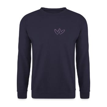 Herz Liebe Valentinstag Freundschaft Zweisamkeit - Unisex Pullover - Navy - Vorne - Alina (178cm) & Michal (187cm)