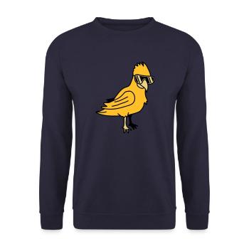 Cool Parrot Bird - Unisex Pullover - Navy - Vorne - Alina (178cm) & Michal (187cm)