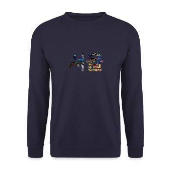 Séoul en coréen - design artistique - Sweat-shirt Unisexe - marine - Devant - Alina (178cm) & Michal (187cm)