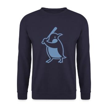 Silhouette de joueur de baseball pingouin - Sweat-shirt Unisexe - marine - Devant - Alina (178cm) & Michal (187cm)