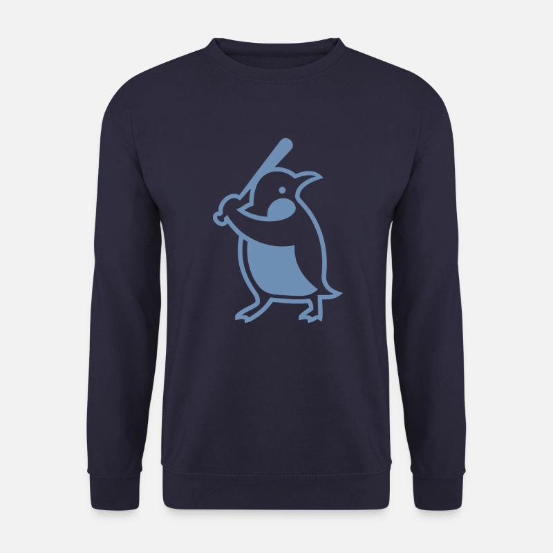 Penguin Baseball Player Silhouette - Unisex Sweatshirt - navy
