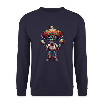 Cinco de Mayo Horreur zombie au Mexique - Sweat-shirt Unisexe - marine - Devant - Alina (178cm) & Michal (187cm)