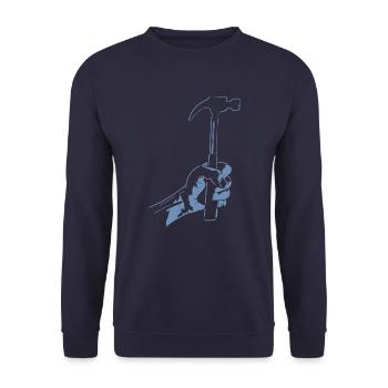 Zimmerer Hammer Silhouette Minimalist - Unisex Sweatshirt - navy - Front - Alina (178cm) & Michal (187cm)