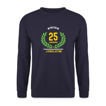 Winzerin Jubiläum 25 Jahre 25 jähriges Jubi - Unisex Pullover - Navy - Vorne - Alina (178cm) & Michal (187cm)