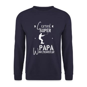 Super papa Wakeboardeur - Sweat-shirt Unisexe - marine - Devant - Alina (178cm) & Michal (187cm)