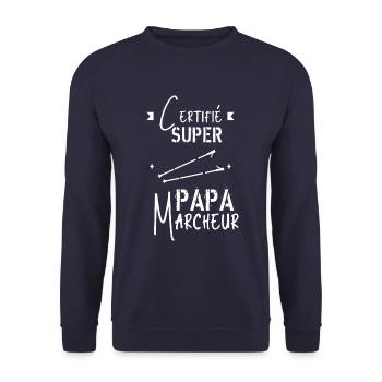 Super papa marcheur - Sweat-shirt Unisexe - marine - Devant - Alina (178cm) & Michal (187cm)