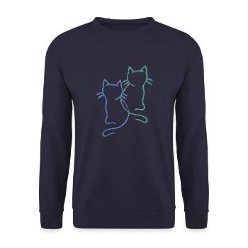 années 80 90 chats chat enfant enfants bébé - Sweat-shirt Unisexe - marine - Devant - Alina (178cm) & Michal (187cm)