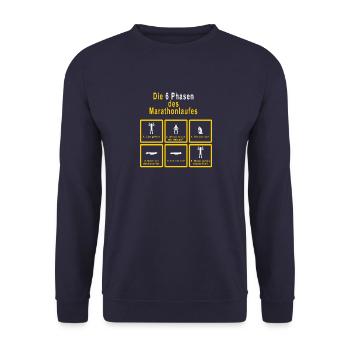 Running runner marathon training gift - Unisex Sweatshirt - navy - Front - Alina (178cm) & Michal (187cm)