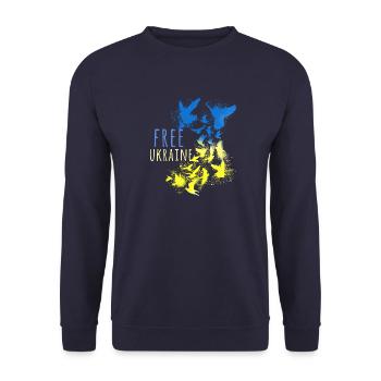 ukraine,free Ukraine,peace,peace,doves,flag - Unisex Sweatshirt - navy - Front - Alina (178cm) & Michal (187cm)