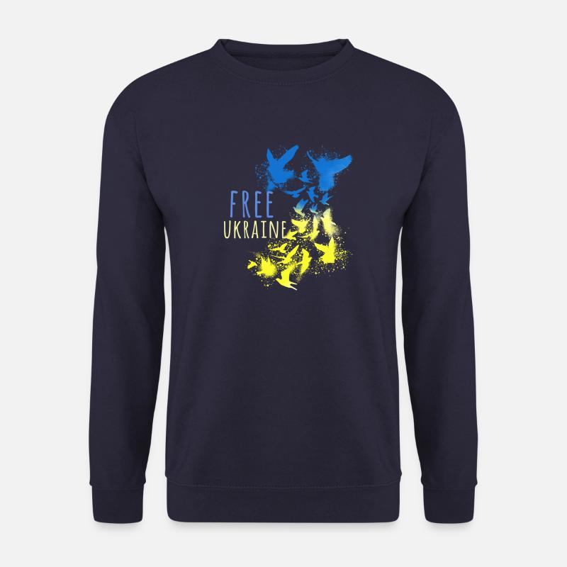 ukraine,free Ukraine,peace,friede,tauben,flagge - Unisex Pullover - Navy