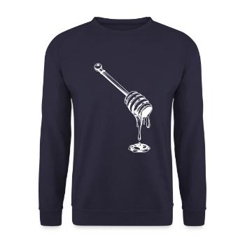 miel cuillère à miel apiculteur - Sweat-shirt Unisexe - marine - Devant - Alina (178cm) & Michal (187cm)