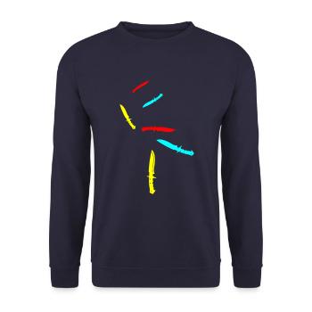 Messer icon - Unisex Pullover - Navy - Vorne - Alina (178cm) & Michal (187cm)