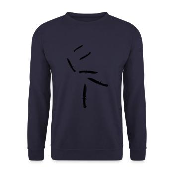 Messer icon - Unisex Pullover - Navy - Vorne - Alina (178cm) & Michal (187cm)