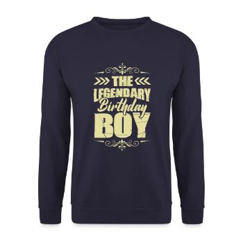 Legendary Birthday Boy - Unisex Pullover - Navy - Vorne - Alina (178cm) & Michal (187cm)