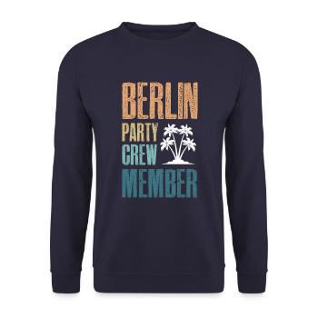 Berlin Party Crew - Unisex Pullover - Navy - Vorne - Alina (178cm) & Michal (187cm)