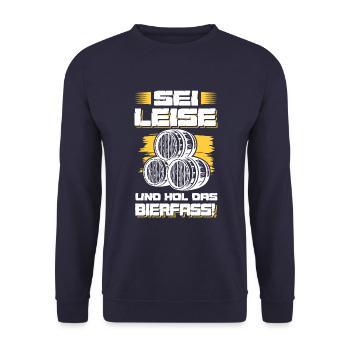 bier bierfass - Unisex Pullover - Navy - Vorne - Alina (178cm) & Michal (187cm)