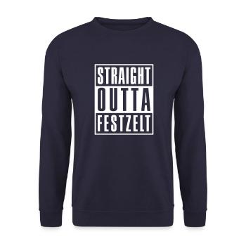 Straight outta Festzelt - - Wiesn-Bier - Unisex Pullover - Navy - Vorne - Alina (178cm) & Michal (187cm)