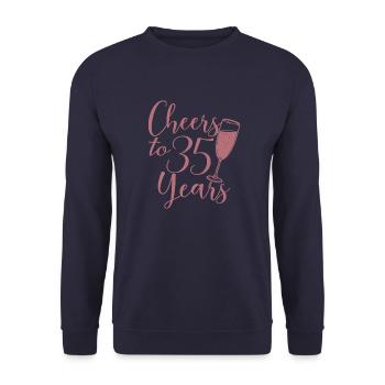 35e anniversaire Femmes pour ses acclamations à 35 ans - Sweat-shirt Unisexe - marine - Devant - Alina (178cm) & Michal (187cm)