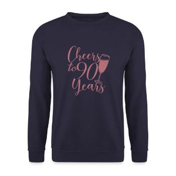 90. Geburtstag Frauen Ihr Geburtstagskind 90 Jahre alt - Unisex Pullover - Navy - Vorne - Alina (178cm) & Michal (187cm)