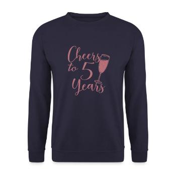 5th Wedding Anniversary Men Women Married Couple - Unisex Sweatshirt - navy - Front - Alina (178cm) & Michal (187cm)