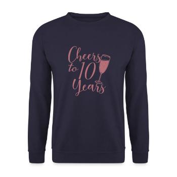 10. Hochzeitstag Männer Frauen Ehepaar - Unisex Pullover - Navy - Vorne - Alina (178cm) & Michal (187cm)